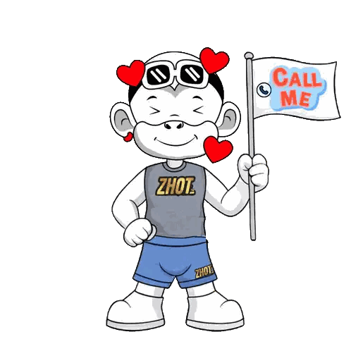A Cartoon Character Holding A Flag That Says Call Me On It Sticker