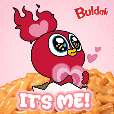A Cartoon Character Holding A Heart With The Words It 'S Me Below It GIF