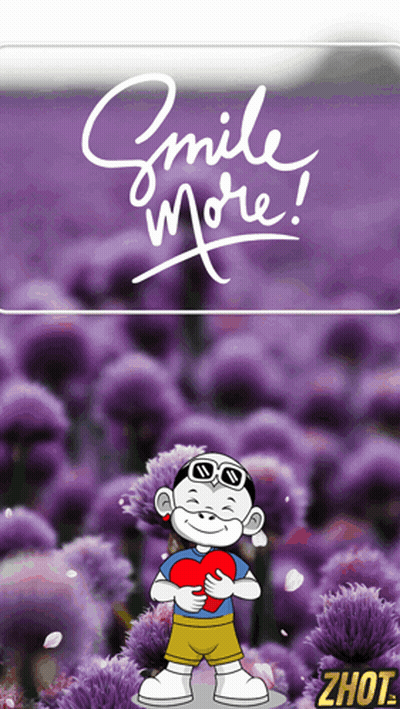 A Cartoon Character Holding A Heart With The Words Smile More Below Him GIF