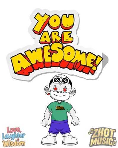 A Cartoon Character Holding A Heart With The Words You Are Awesome GIF