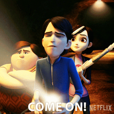A Cartoon Character Holding A Light With The Words Come On Netflix Below Him GIF