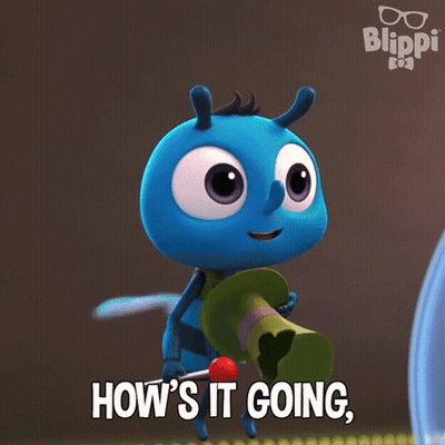 A Cartoon Character Holding A Lollipop And A Top Hat With The Words How 'S It Going GIF
