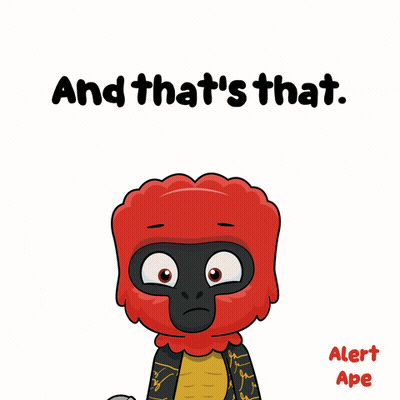 A Cartoon Character Holding A Microphone With The Words And That 'S That Alert Ape GIF