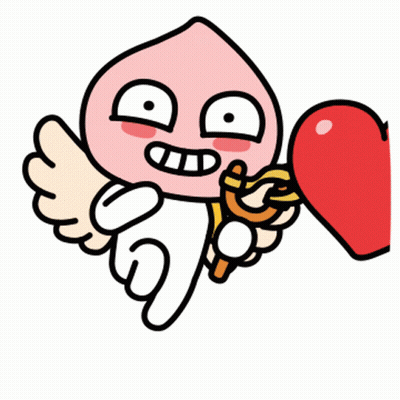 A Cartoon Character Holding A Red Heart And A Slingshot GIF