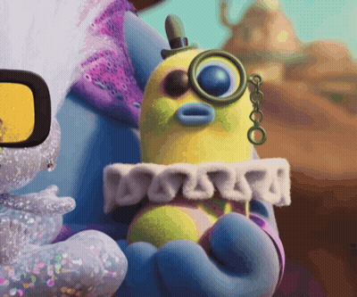 A Cartoon Character Holding A Stuffed Animal With A Hat On GIF
