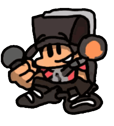 A Cartoon Character In A Hat Is Holding A Microphone And A Gun . Sticker
