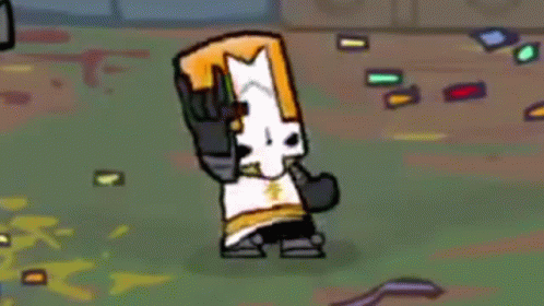A Cartoon Character In A Knight 'S Armor Is Making A Devil Horns Sign . GIF
