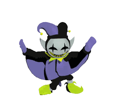 A Cartoon Character In A Purple And Black Outfit With A Yellow Bow Tie Sticker