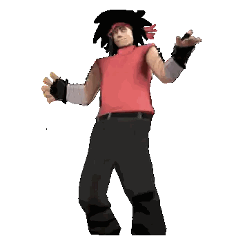 A Cartoon Character In A Red Shirt And Black Pants Is Dancing Sticker
