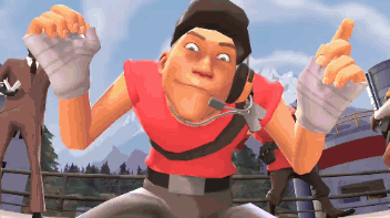 A Cartoon Character In A Red Shirt With A Microphone On His Head GIF
