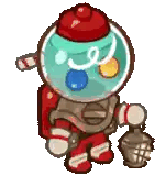 A Cartoon Character In A Space Suit Is Holding A Lamp . Sticker