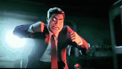 A Cartoon Character In A Suit And Tie Is Making A Fist GIF