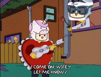 A Cartoon Character In A Unicorn Costume Is Holding A Guitar And Singing " Come On Wifey Let Me Know " GIF