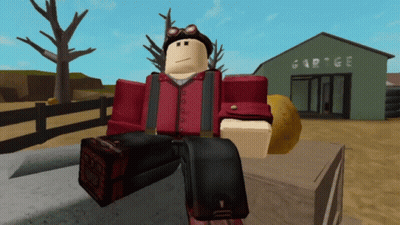 A Cartoon Character In Front Of A Green Garage GIF