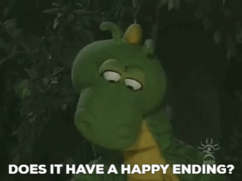 A Cartoon Character Is Asking Does It Have A Happy Ending ? GIF