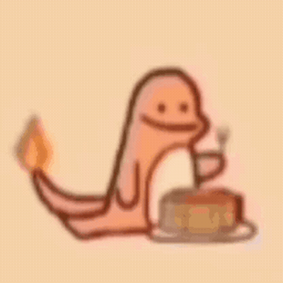 A Cartoon Character Is Blowing Out A Candle On A Cake . GIF