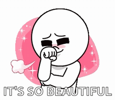 A Cartoon Character Is Covering His Mouth With His Hand And The Words `` It 'S So Beautiful '' GIF