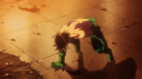 A Cartoon Character Is Crawling On The Ground GIF