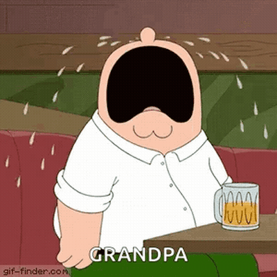 A Cartoon Character Is Crying And Holding A Glass Of Beer . GIF