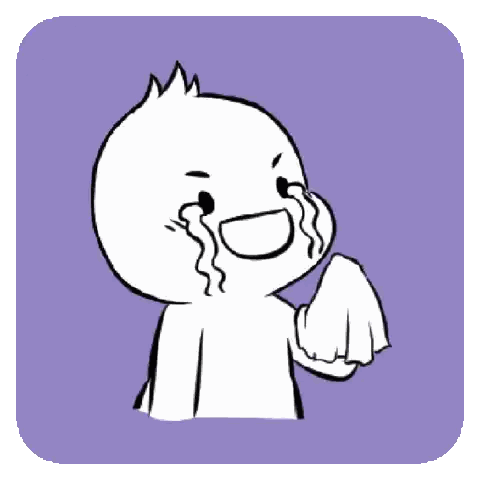 A Cartoon Character Is Crying And Holding A Napkin Sticker