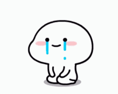 A Cartoon Character Is Crying With A Tear Coming Out Of His Eyes . GIF