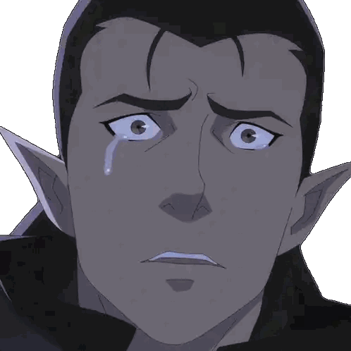 A Cartoon Character Is Crying With A Tear Running Down His Cheek Sticker