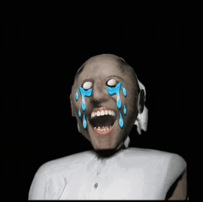 A Cartoon Character Is Crying With Blue Tears On His Face GIF