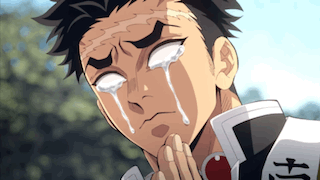 A Cartoon Character Is Crying With Tears Coming Out Of His Eyes . GIF