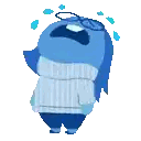 A Cartoon Character Is Crying With Tears Coming Out Of His Eyes And A Sweater On . Sticker