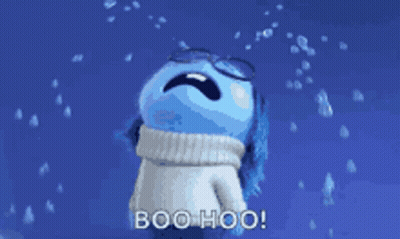 A Cartoon Character Is Crying With The Words Boo Hoo Written On The Bottom GIF