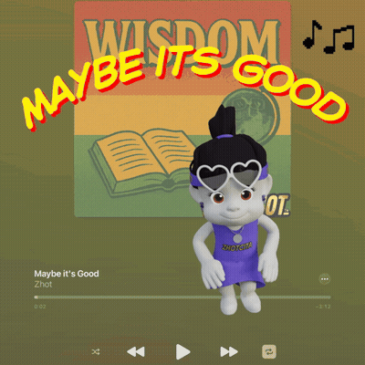 A Cartoon Character Is Dancing In Front Of A Poster That Says Wisdom It 'S Good GIF