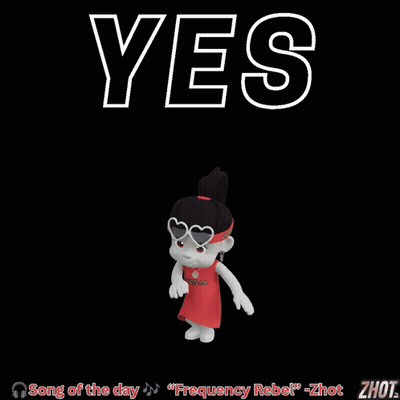 A Cartoon Character Is Dancing In Front Of The Words Yes GIF
