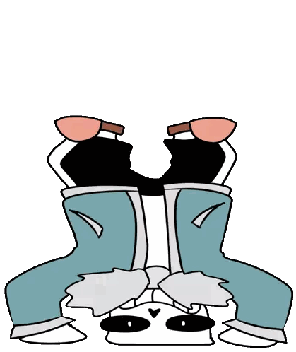 A Cartoon Character Is Doing A Handstand Upside Down With His Head In The Air . Sticker
