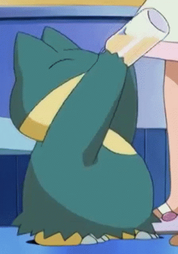 A Cartoon Character Is Drinking A Glass Of Orange Juice . GIF