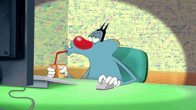 A Cartoon Character Is Drinking Through A Straw GIF