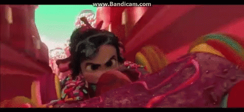 A Cartoon Character Is Eating A Giant Donut In A Video Game . GIF