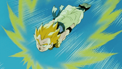 A Cartoon Character Is Falling Through The Air With A Blue Background GIF