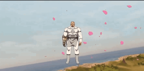 A Cartoon Character Is Flying Through The Air GIF