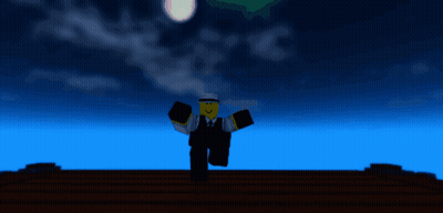 A Cartoon Character Is Flying Through The Air At Night GIF