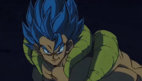 A Cartoon Character Is Flying Through The Air In A Blue And Purple Aura . GIF