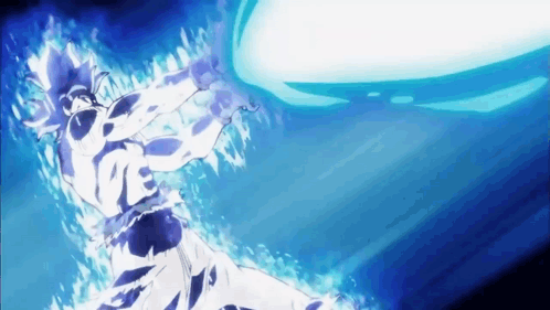 A Cartoon Character Is Flying Through The Air With A Beam Of Light Coming Out Of His Hands . GIF