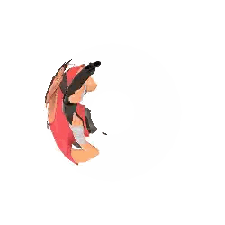 A Cartoon Character Is Flying Through The Air With A Gun Sticker