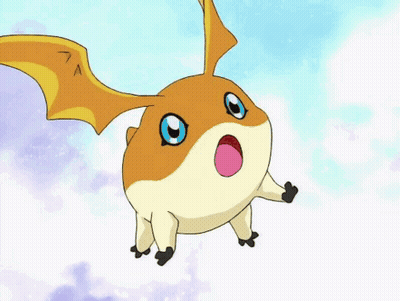 A Cartoon Character Is Flying Through The Air With His Mouth Open GIF