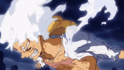 A Cartoon Character Is Flying Through The Air With Smoke Coming Out Of His Head GIF