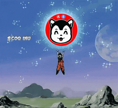 A Cartoon Character Is Flying Through The Air With The Words $ Sosak Multichain Written Below Him GIF
