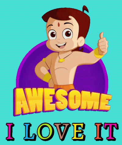 A Cartoon Character Is Giving A Thumbs Up With The Words Awesome I Love It Below Him GIF