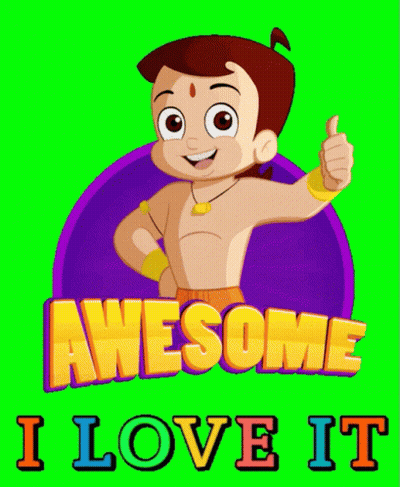 A Cartoon Character Is Giving A Thumbs Up With The Words Awesome I Love It Below Him GIF
