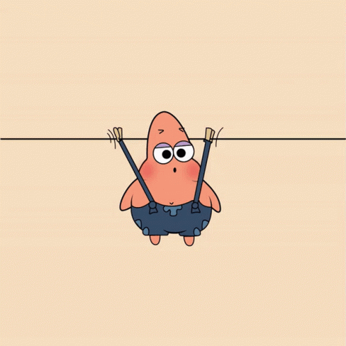A Cartoon Character Is Hanging From A Clothesline GIF