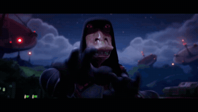 A Cartoon Character Is Holding A Blue Light In His Hands GIF