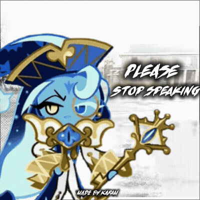 A Cartoon Character Is Holding A Cane With The Words Please Stop Speaking Below It GIF